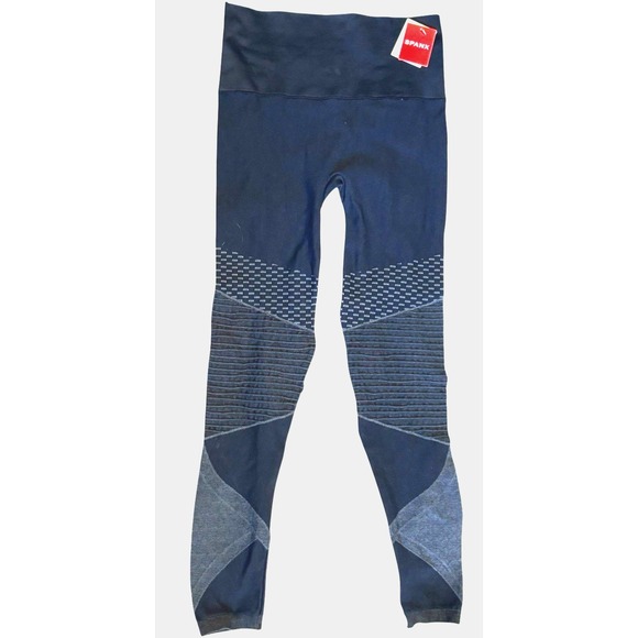 SPANX Pants - NWT Spanx Seamless Moto Leggings Size M 6-8 Indigo Sky Navy‎ Blue 50200R Womens